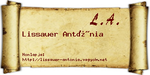 Lissauer Antónia névjegykártya